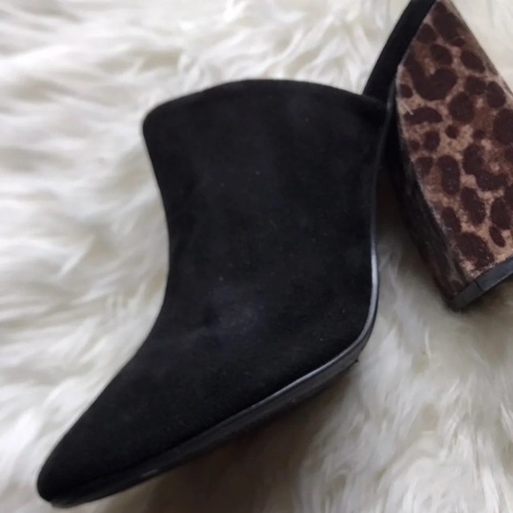 DESIGN LAB L&T | CHEETAH PRINT HIGH HEELED MULES - Picture 2 of 7